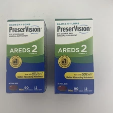 Bausch & Lomb PreserVision Eye Vitamin and Mineral Supplement Exp 3/2026-2Pack