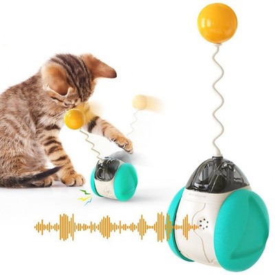 Electric Self-Balancing Cat Toy with Catnip Ball & Bird Chirp Sound,4 Colors fun