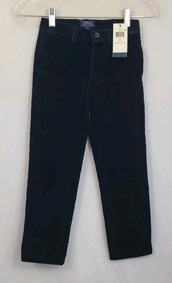 NWT Polo Ralph Lauren Boys Size 6 Black Corduroy Pants Trouser Adjustable Waist