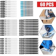 48/60Pc Jig Saw Blades Set T-Shank Assorted Kit Jigsaw Blades Metal Wood Plastic