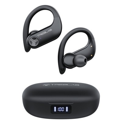TREBLAB X3 Pro Sports Wireless Earbuds Bluetooth, Secure Ear Hooks, IPX5 White