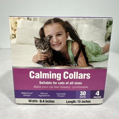 Calming Collars for Cats of All Sizes, box of 4 collars, pheromones, exp 9/2027