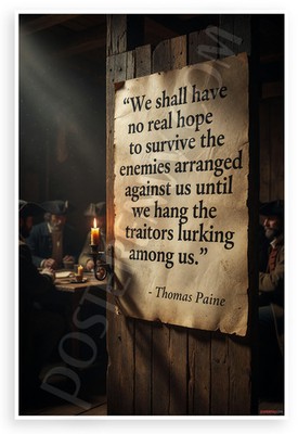 Thomas Paine Traitors Quote Historical 12x18 Poster