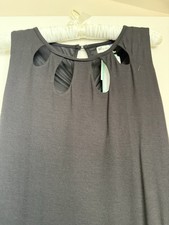 KUT from the Kloth Black Sleeveless Knit Midi T-Shirt Dress Cutout Stretch NWT 8