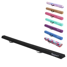 FBSPORT 8ft/6ft Balance Beam: Folding Floor Gymnastics Equipment for Kids Adu...