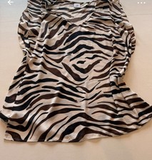 CAbi Womens L Beige Brown Black Zebra Animal ...