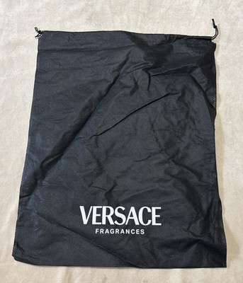 VERSACE Black Drawstring Dust Bag Purse Handbag Shoes Storage Cover 18 x 23 