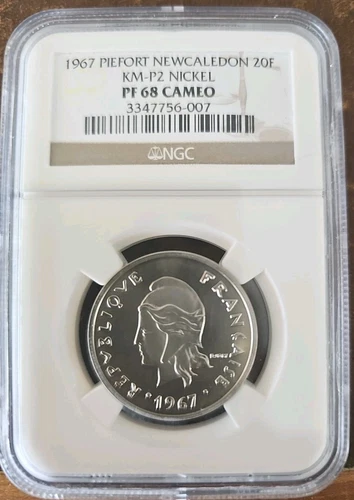 1979 New Caledonia Nickel 20 Francs NGC PF 68  CAMEO , PIEFORT  - KM-P2