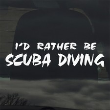 I'd Rather Be Scuba Diving Vinyl Decal Sticker for Car Window Laptop  More