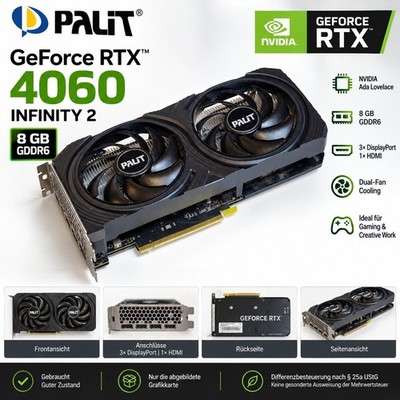 Palit GeForce RTX 4060 Infinity 2 8GB GDDR6 Grafikkarte   Dual Fan#R2-4-V30