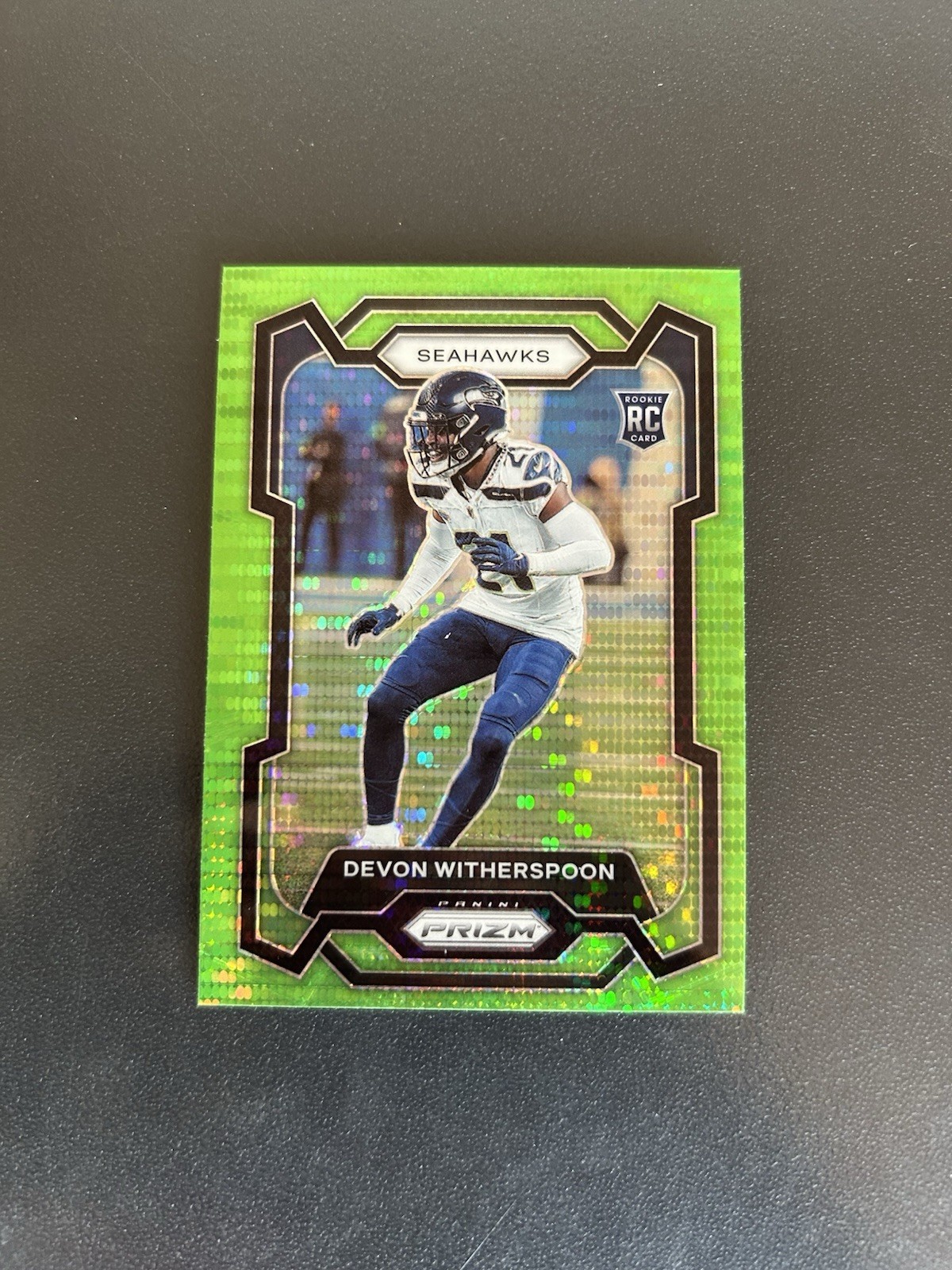 2023 Panini Prizm Rookies Devon Witherspoon #389 Green Pulsar