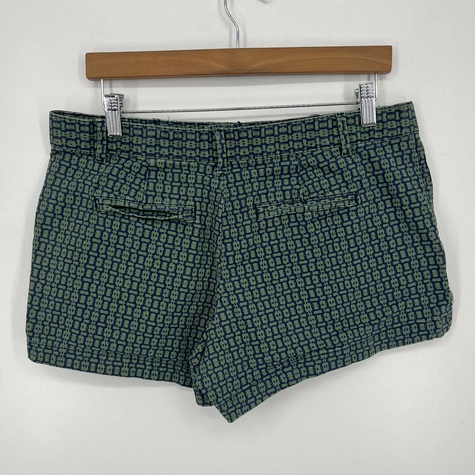 Pantalones Cortos Chinos Gap Para Mujer Talla 8 Verde Verano Estampado Geométrico Algodón Foto 4 de 4