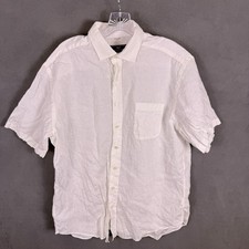 Vineyard Vines Men s Linen Button Up Shirt Large Summer White Short Sleeve