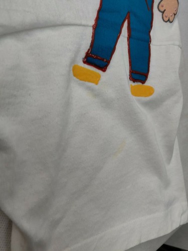 Vtg Tshirt Hand Painted World United 1980s Fruit Of The Loom Best Blue 50/50 L - Picture 6 of 8