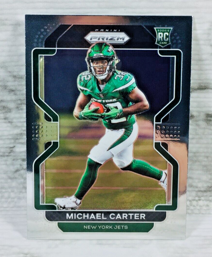 2021 PANINI PRIZM FOOTBALL #365 MICHAEL CARTER RC ROOKIE CARD JETS!