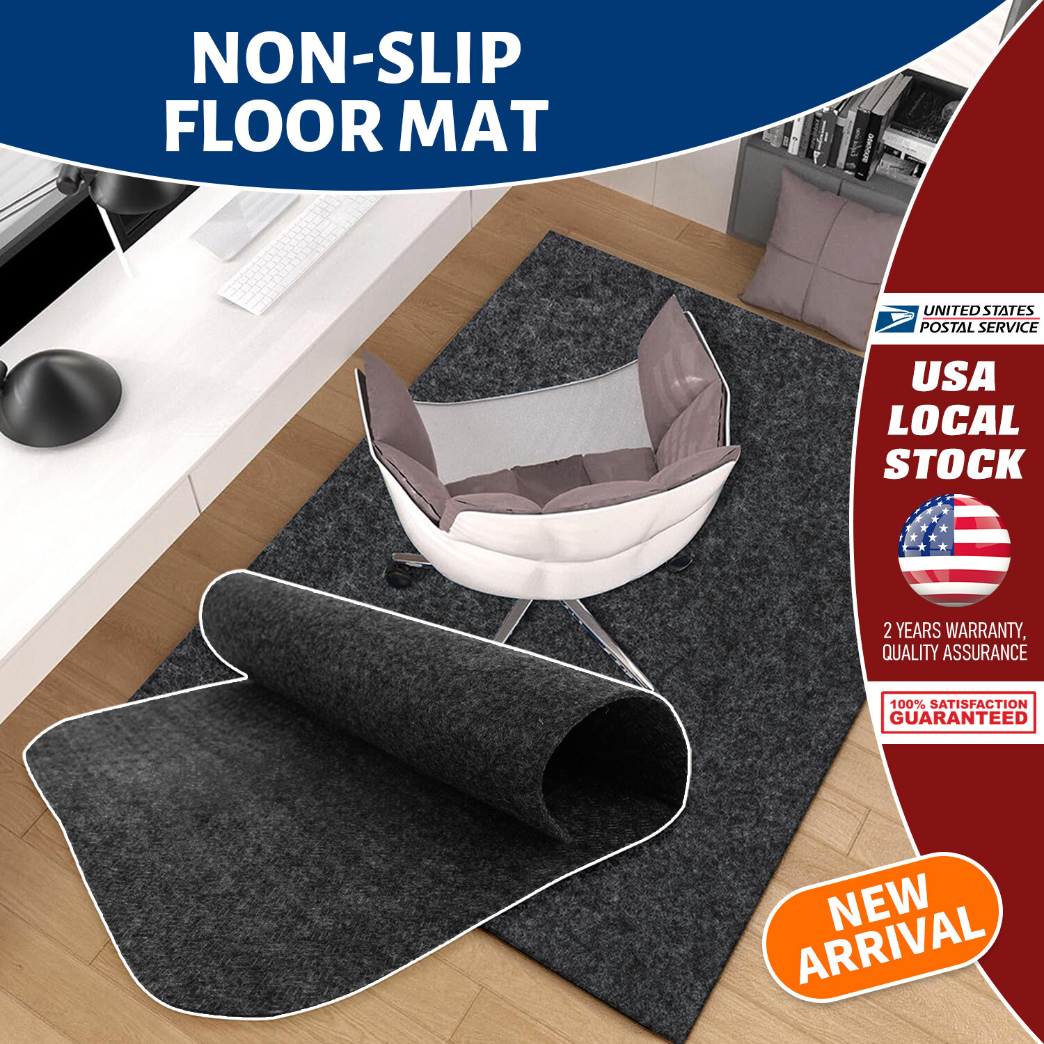 Gray 26x79 Office Chair Mat for Carpeted Computer Desk-image