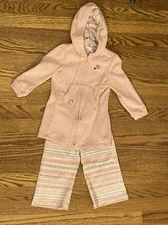 Girls - Janie & Jack pink Jacket Pants set  18-24 months Vintage 2007 Fair Isle