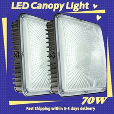 70W LED Gas Station Canopy Lights (300W Equiv) 8400LM Parking Garage Light 2pack