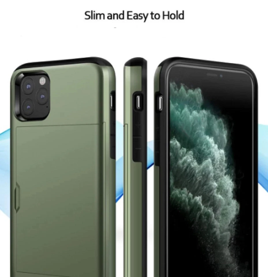 Card Holder Shockproof Wallet Phone Case For iPhone 12 11 X 8 7 6 5 SE Pro Max - Image 4 of 4