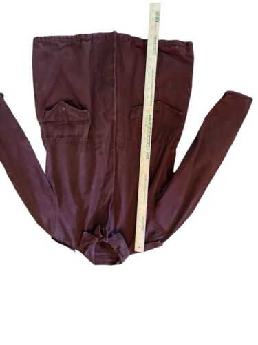 Vtg 80s Oil Cloth Coat Jacket Burgundy Drawstring M/L Made In Europe Cotton Rare - Picture 18 of 18