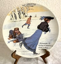 Assiette parlante Boch Keramis : Les Sports : Le patinage