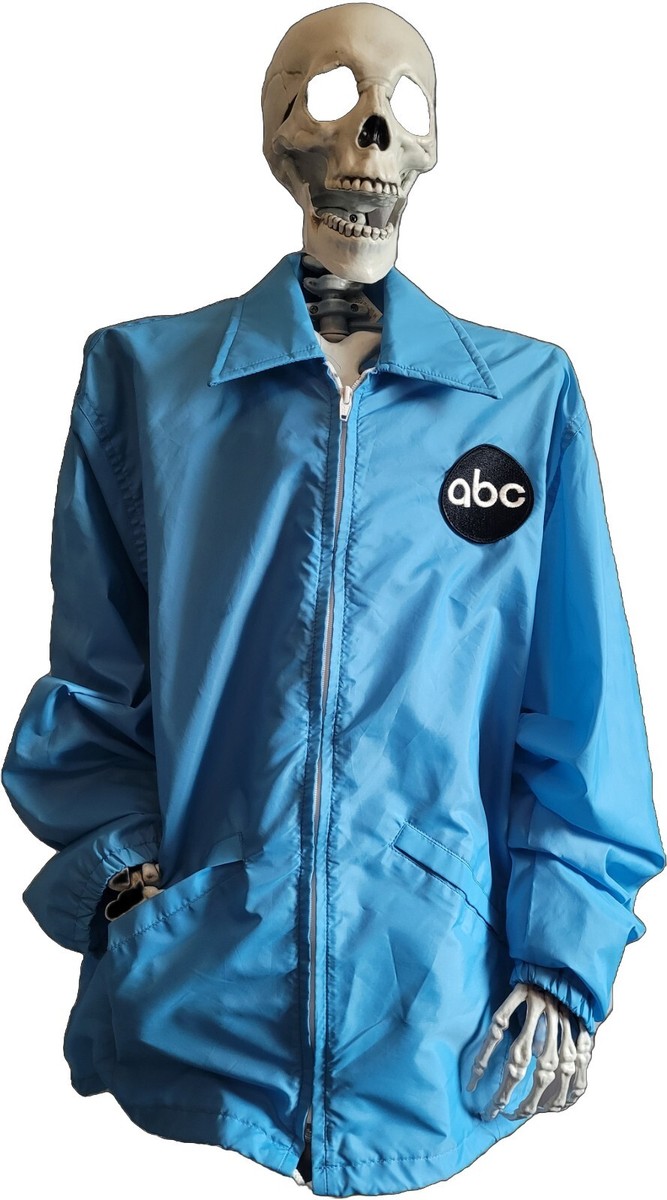 Vintage ABC Sports Light Blue Windbreaker Zip Up Jacket Medium | eBay