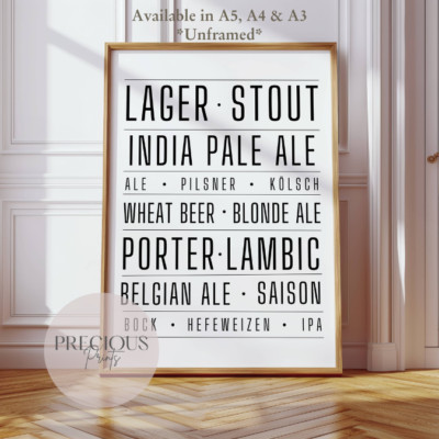 Größere Ale Stout Bar Poster Druck / Lustiger Humordruck / Weinbar Küche Poster