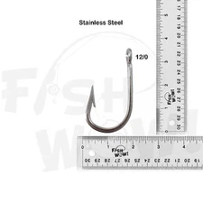 Fish WOW!® Size 12/0 Stainless Steel Swordfish Tuna Hook from Qty 5 10 20 50 lot