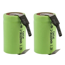 Kastar 2-Pack 2/3A 1600mAh 1.2V Ni-MH Rechargeable Batteries w/ Tabs
