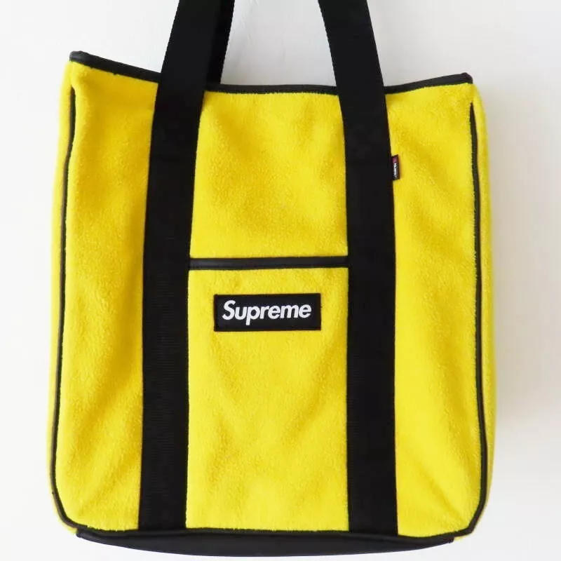 Sac fourre tout M03 k112 Supreme Polartec 18AW boîte logo jaune/noir