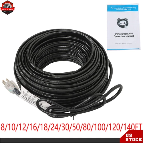 6~140 FT Heat Tape for Water Pipes Self-Regulating Pipe Freeze Protection120 V