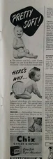 1947 CHIX gauze baby diaper pretty soft super absorbent vintage ad