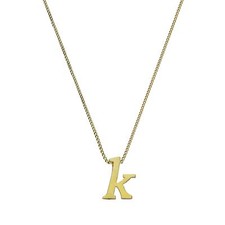 Tiny 9ct Gold Alphabet Letter K Necklace 16 - 20 Inches Name Initial