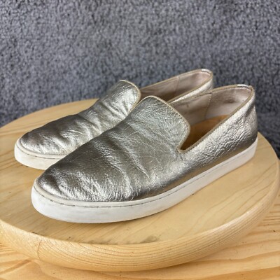 Birdies The Swift Loafer Women 7 Leather Metallic Gold Flat Slip On Comfort Shoe