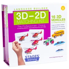 STAGES LEARNING MATERIALS SLM010 Language Builder 3D-2D Matching Vehicles Kit