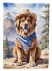 Tibetan Mastiff Cowboy Welcome Flag Canvas House Size Dac5987Chf