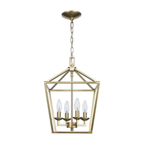 Monteaux Lighting Weyburn 4-Light Gold Farmhouse Chandelier Light Fixture - Picture 8 of 8