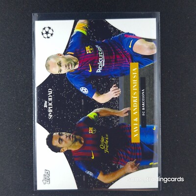 Topps Simplicidad UCC 2023/24 Xavi & Andres Iniesta FC Barcelona Dual Card