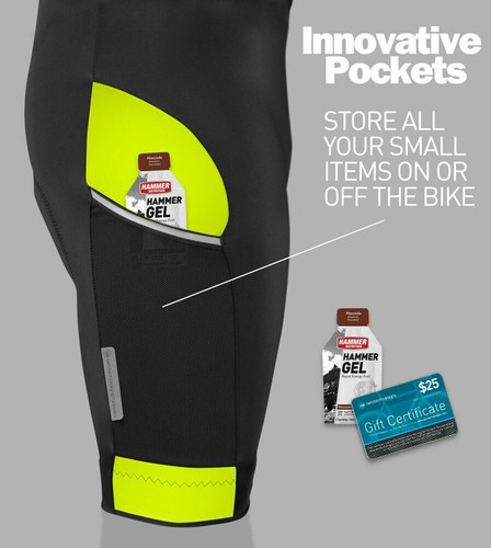 Aero Tech Men's All Day Padded Cycling Bib-Shorts - Premiere Touring Bibs - Picture 12 of 14