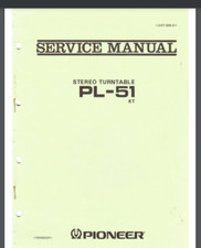 Pioneer PL-51 turntable Service Manual 16 pages comb bound gloss cover