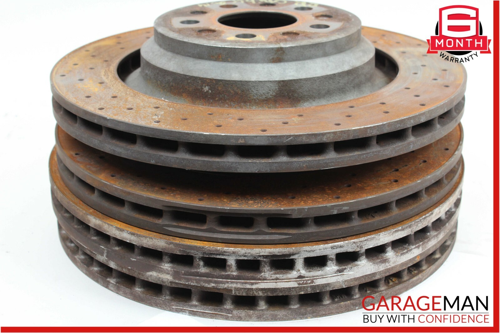 14-17 Maserati Ghibli Complete Brake Rotor Disc Set of 4 Pc Drilled OEM