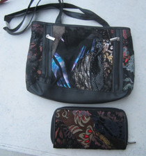 Neue  ausgefallene Leder - Handtasche  Umhängetasche 2 teilig