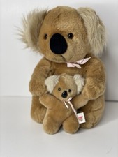 Vintage 12 Dakin Plush Mom And Baby Koala Bear Holding Hands
