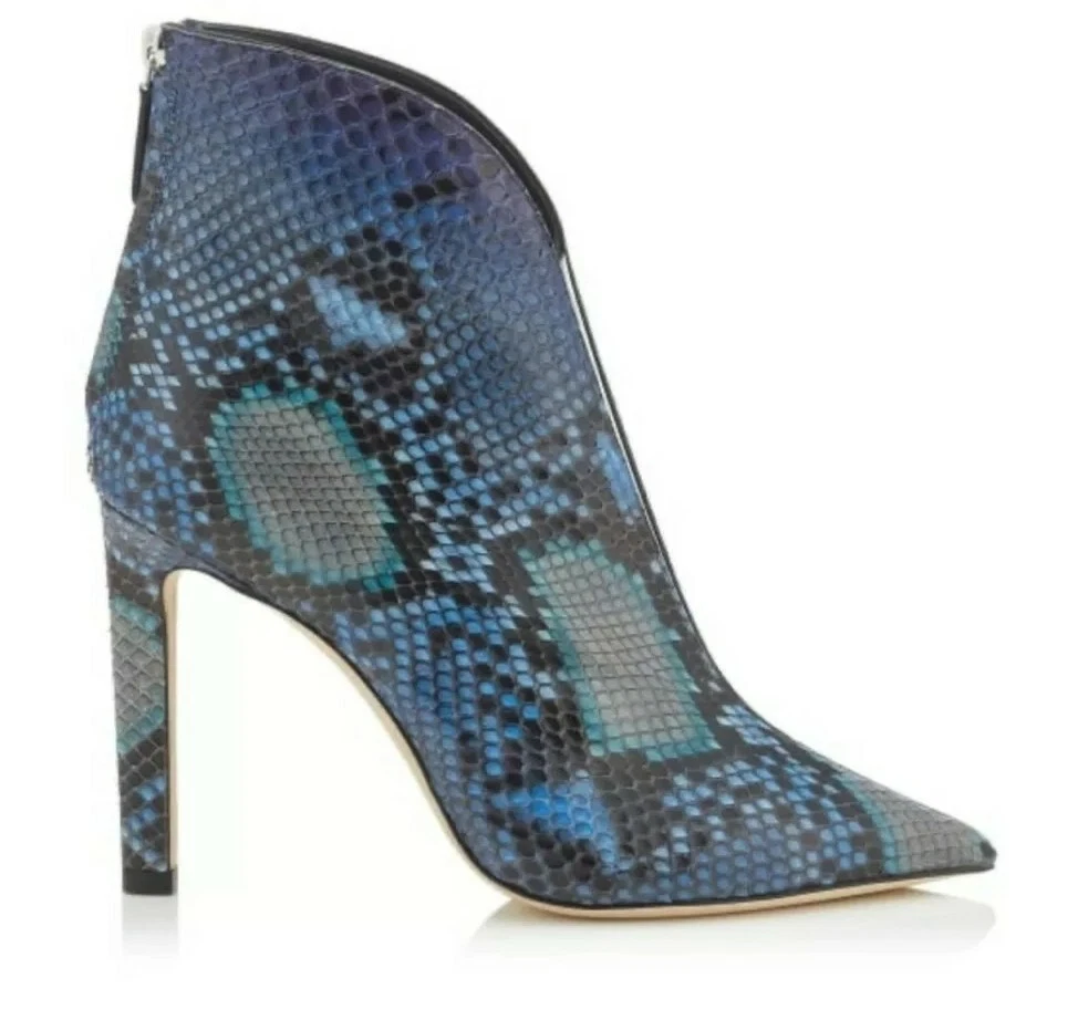 Jimmy Choo Bowie Python Booties Blue Green New Size 36.5 eBay