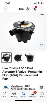 Pentair A&A 6 Port 1.5, Low Profile Water Valve Complete with 2 Inch Side Feed