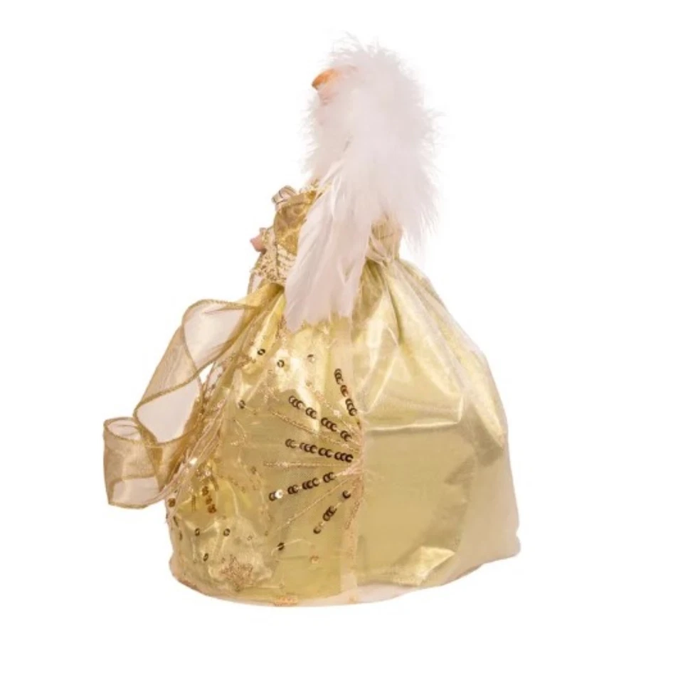 Kurt Adler Battery Operated White and Gold Fairy Light LED Angel Treetop 12" - Image 4 of 4