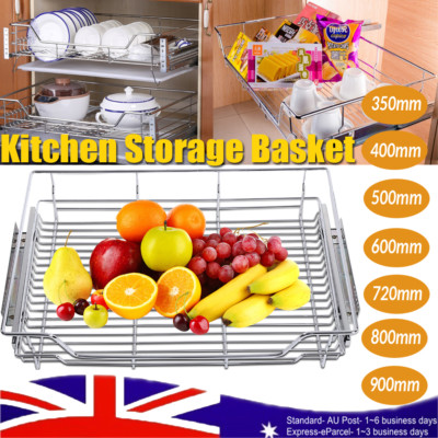 Pull Out Sliding Pantry Organiser Kitchen Base Storage Basket 350