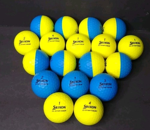 Set (18) Srixon Q-Star Tour Golfbälle geteilt Farbe gelb/blau 1,2,3,4 Serie
