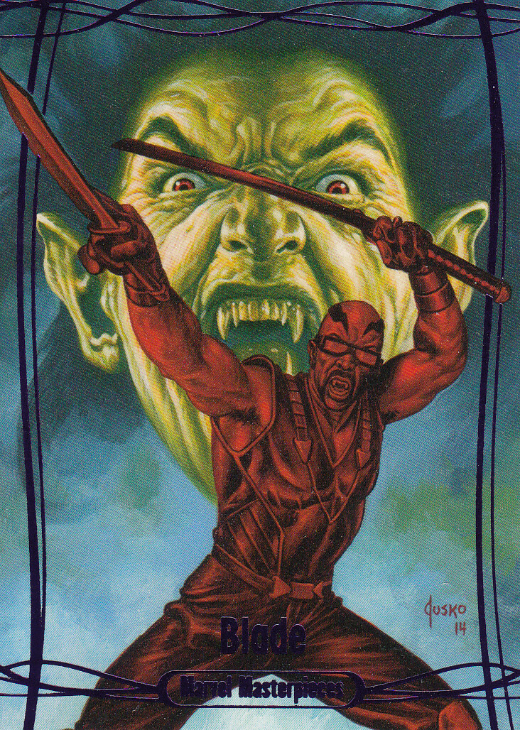 2016 Marvel Masterpieces PURPLE #36 BLADE #104/199 Single Combo Ship NM/M😍*