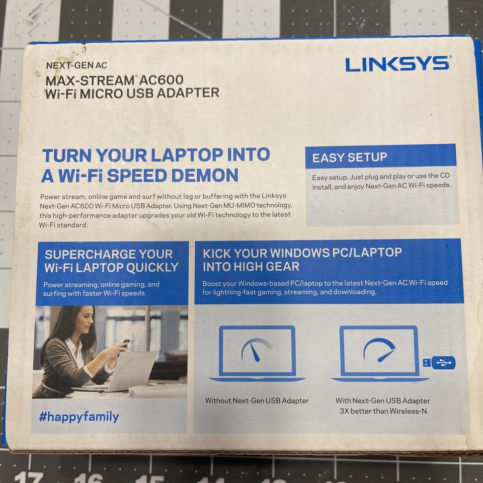 Linksys WUSB6100M Ac600 WiFi Dual-Band Micro USB Adapter Not Tested - Imagem 3 de 4